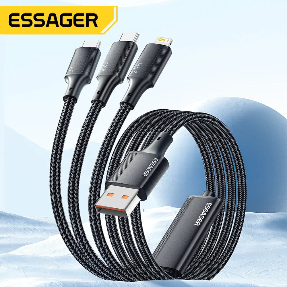 Kabel Pengecas USB-C ke Lightning 3-dalam-1 100W
