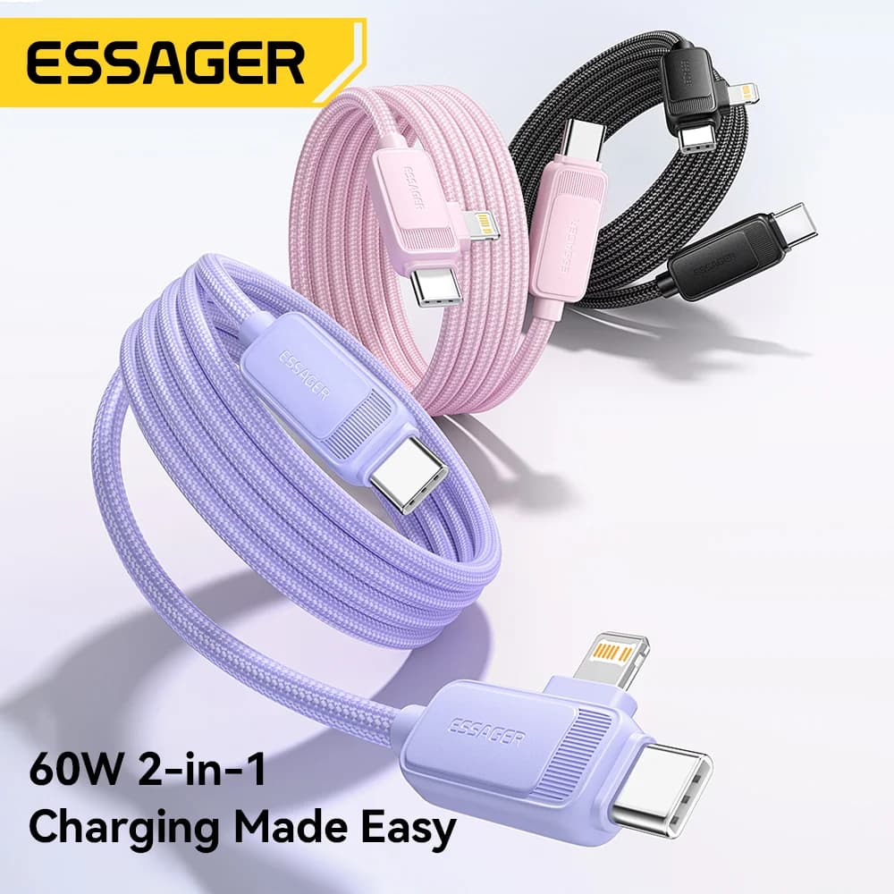 2-in-1 60W USB-C to Lightning Fast Charging Cable