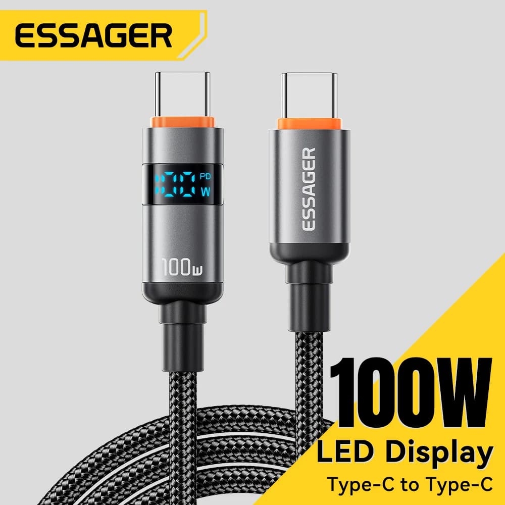 Kabel Pengecas Pantas PD 100W USB-C ke USB-C
