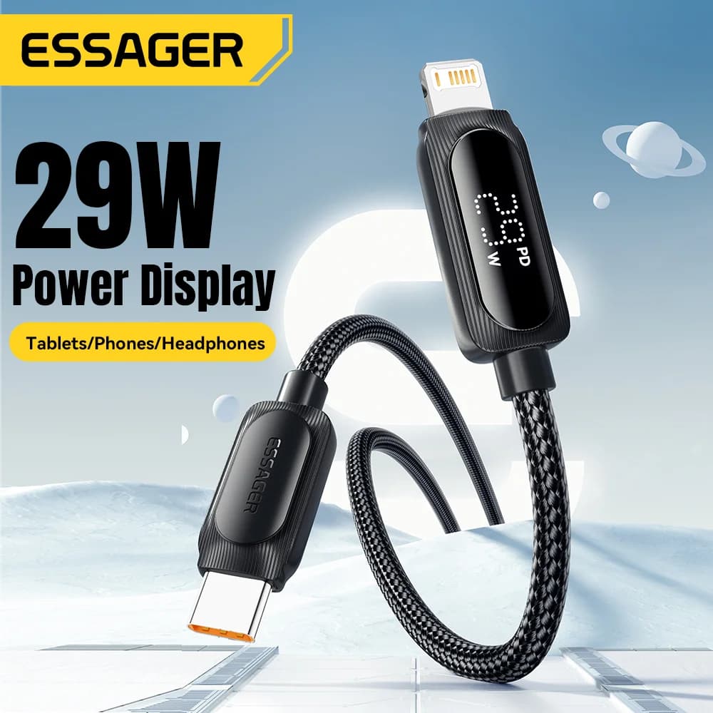 Kabel USB-C ke Lightning 29W dengan Paparan Digital