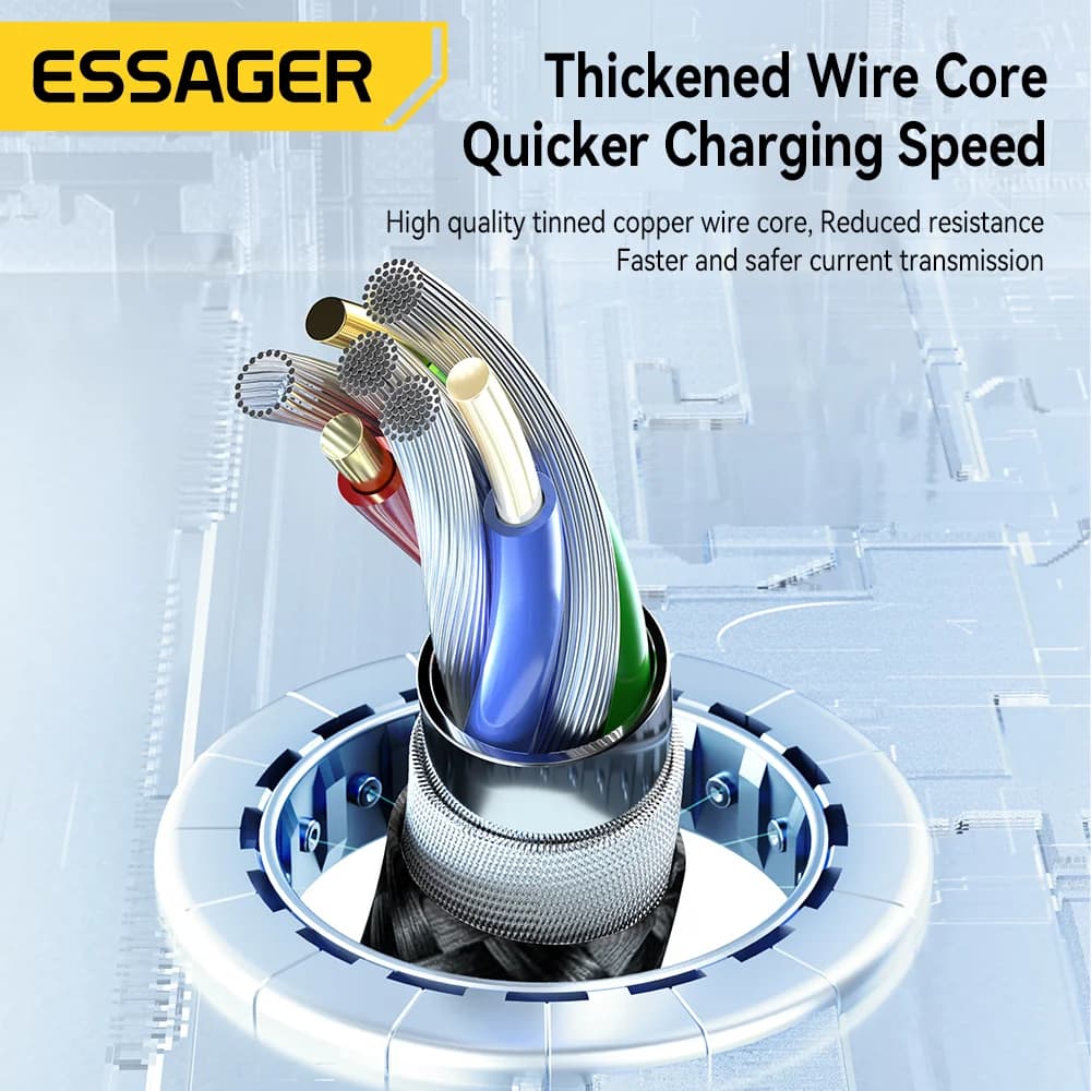 Kabel Pengecasan Multi 3-dalam-1 USB-C Micro USB Lightning