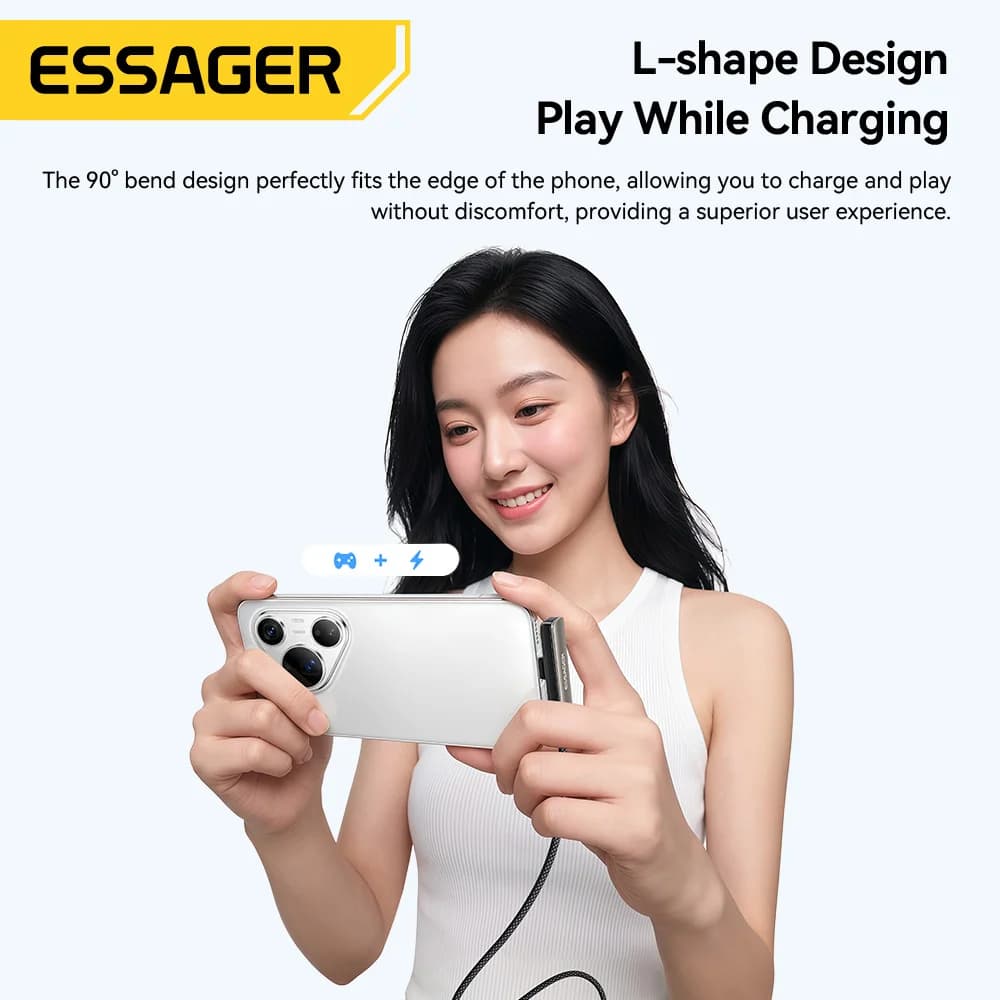 Kabel USB-C 7A Siku 2-dalam-1 dengan Pemegang Telefon