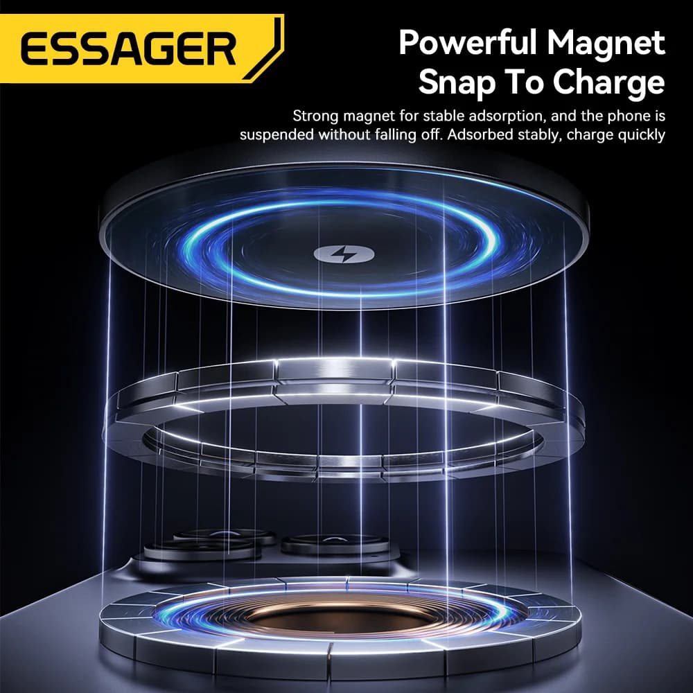 Stand Pengecas Tanpa Wayar Magnetik 15W Lipat 3-dalam-1