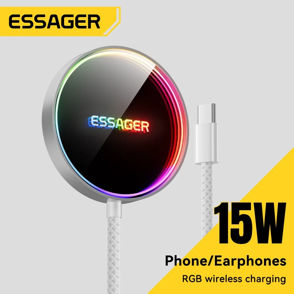 Pengecas Tanpa Wayen Magnetik RGB 15W untuk iPhone
