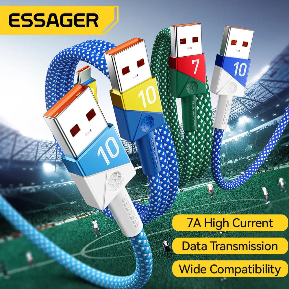 Kabel Pengecas Pantas Super USB-C 100W 7A Warna Pasukan