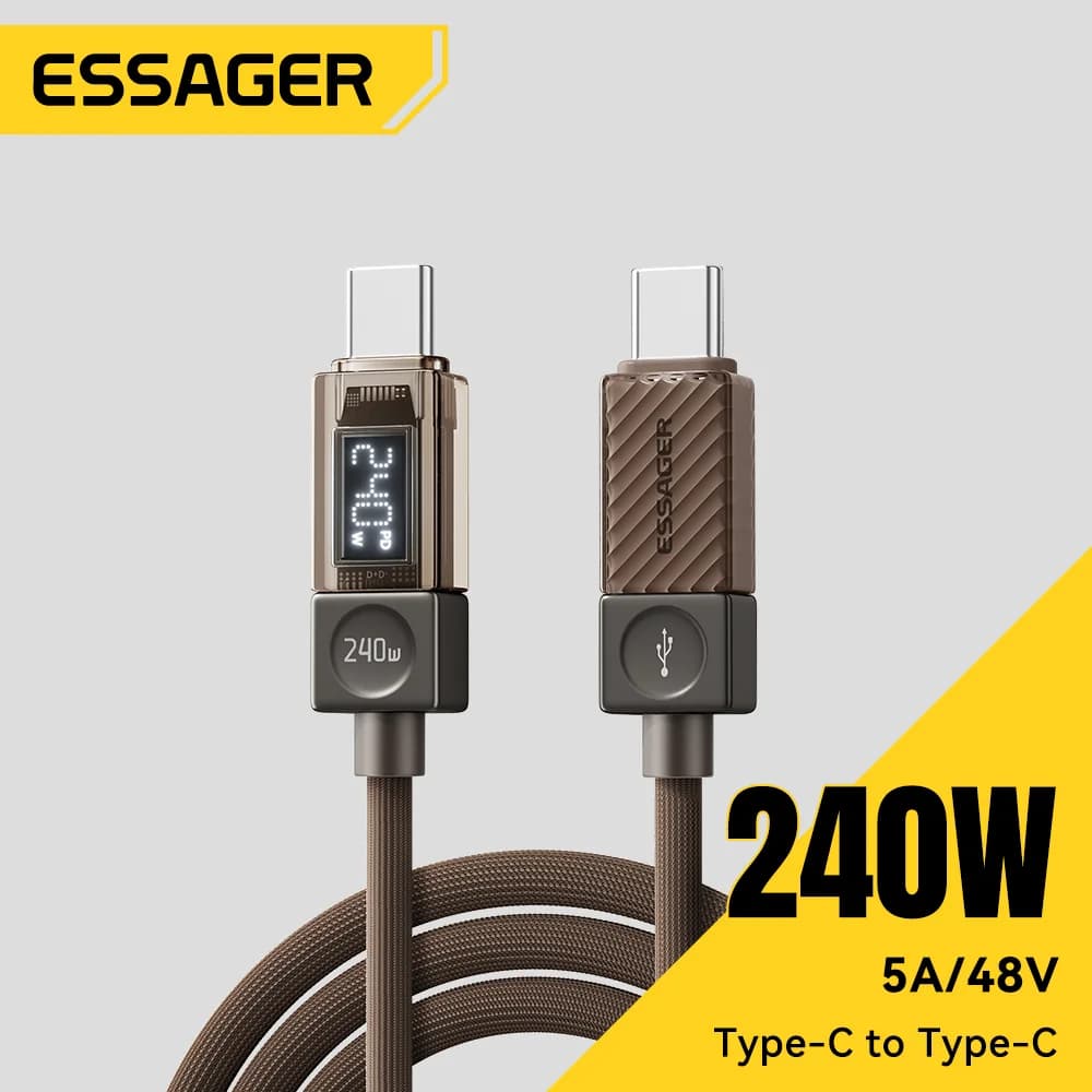 Kabel USB-C 240W dengan Paparan LED dan PD 3.1 100W