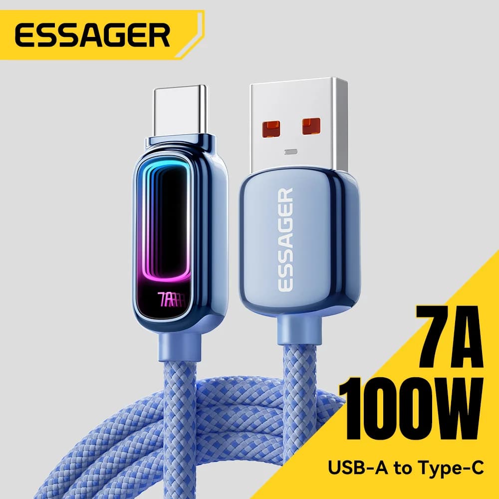 Kabel USB-C Pengecasan Pantas PD 7A 100W