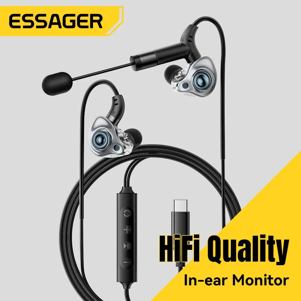 Earphone Karaoke USB-C dengan Kad Suara Terbina Dalam