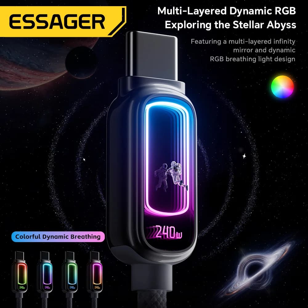 Kabel USB-C ke USB-C 240W dengan Sokongan PD 3.1 100W
