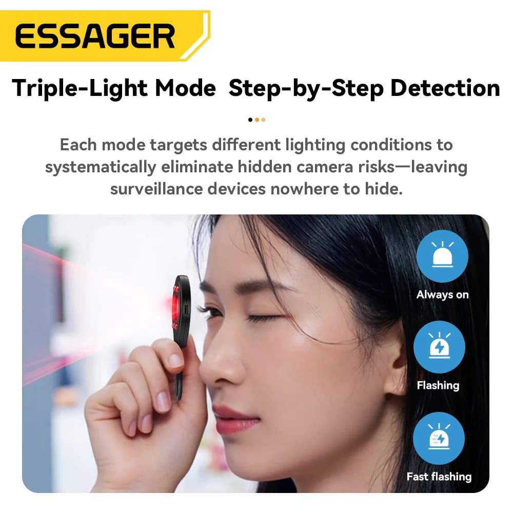 Pengesan Kamera Tersembunyi Mini Mudah Alih dengan Penjejak Lens Inframerah