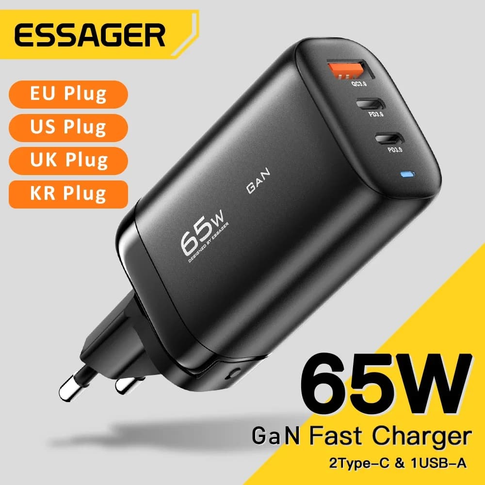 Pengecas Laptop GaN USB-C 65W, PPS