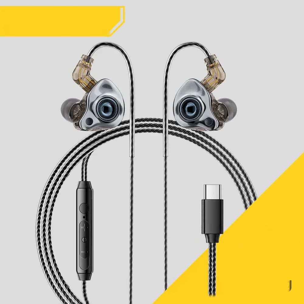 Fon Kepala Berway In-Ear USB Type-C dengan Stereo HiFi