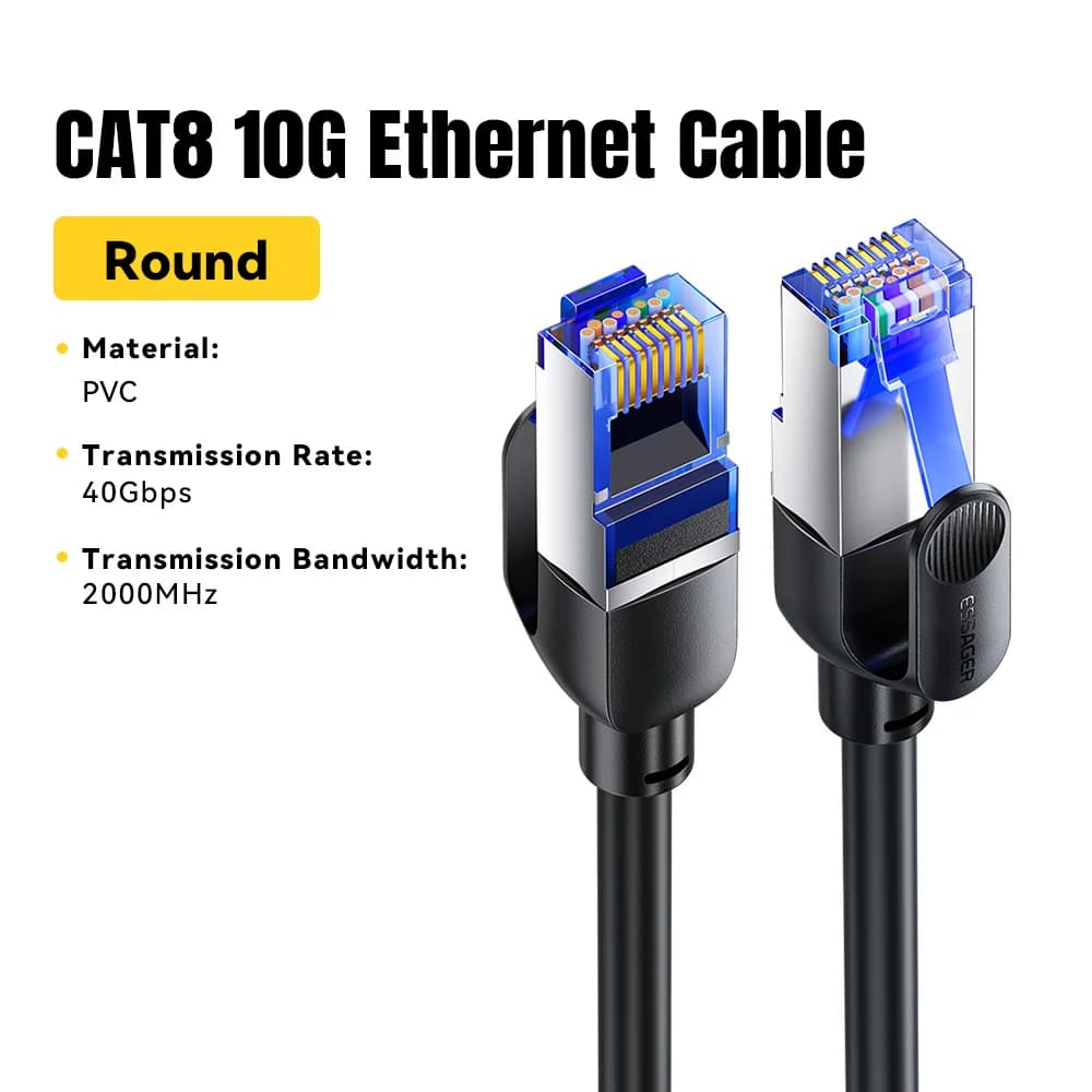 Kabel Ethernet CAT8 dengan Kelajuan 40Gbps dan Kord Bertenun