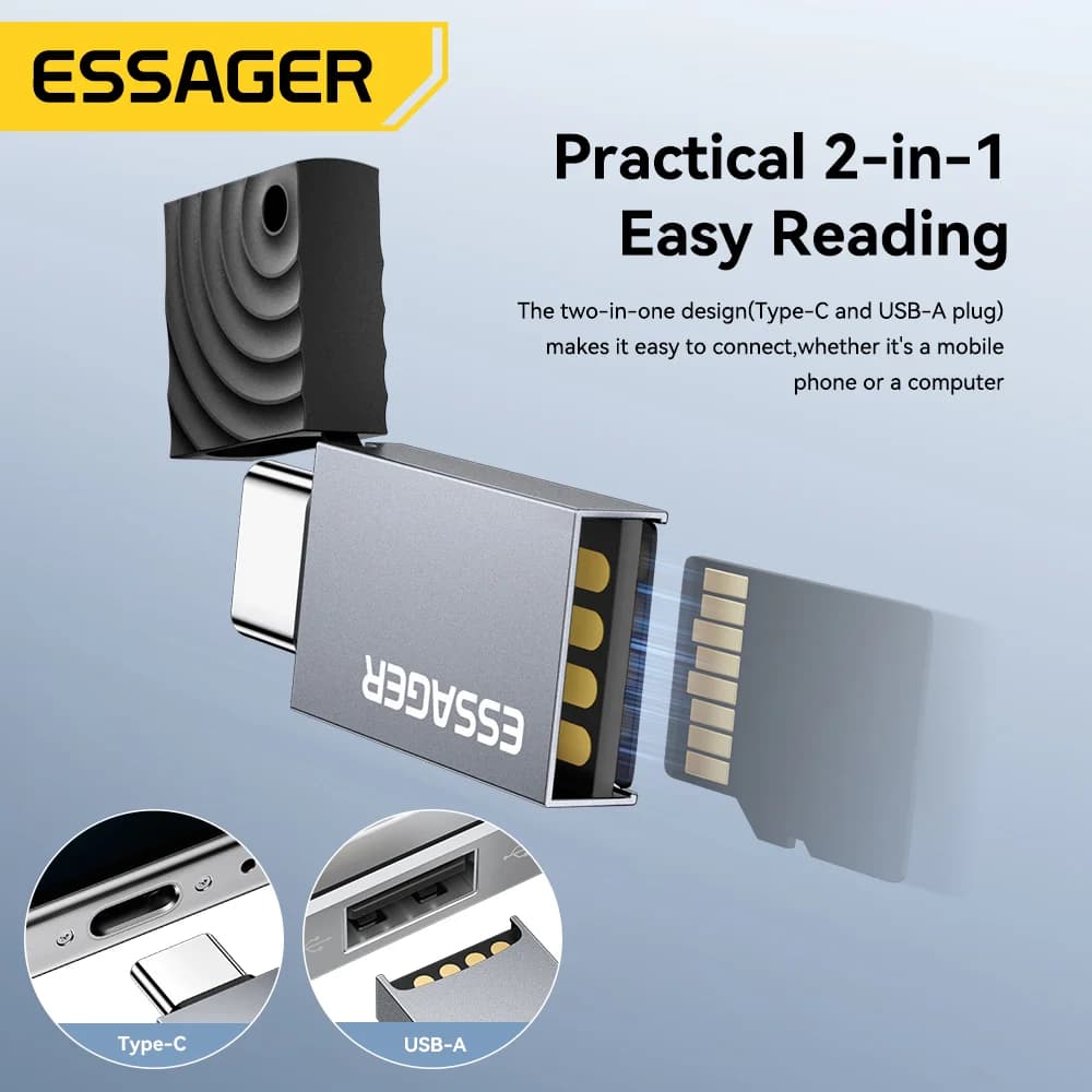 Pembaca Kad 2-dalam-1 USB-C dan USB 2.0
