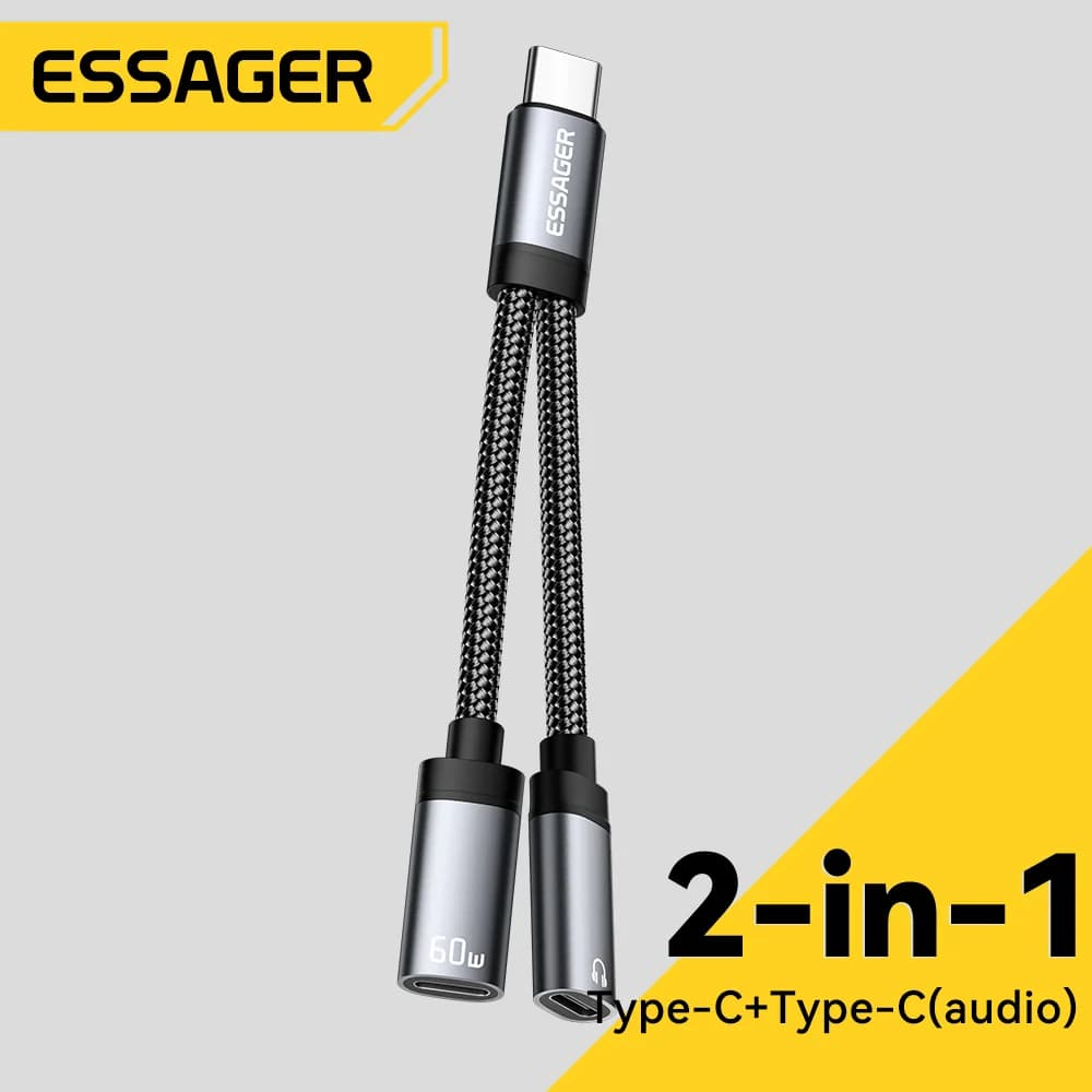 Adapter USB-C ke AUX 3.5mm & Pengecas