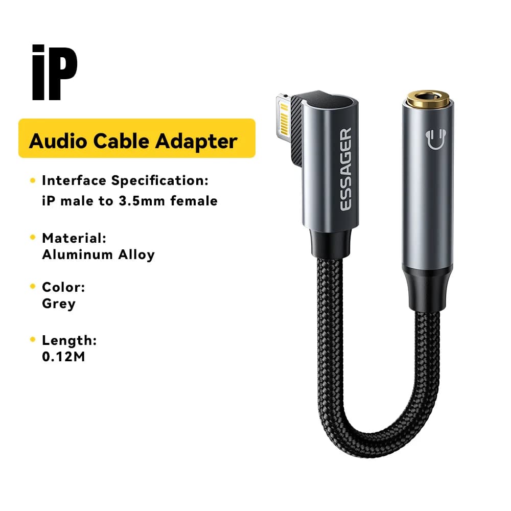 Penyesuai Audio 3.5mm ke USB-C Bentuk L