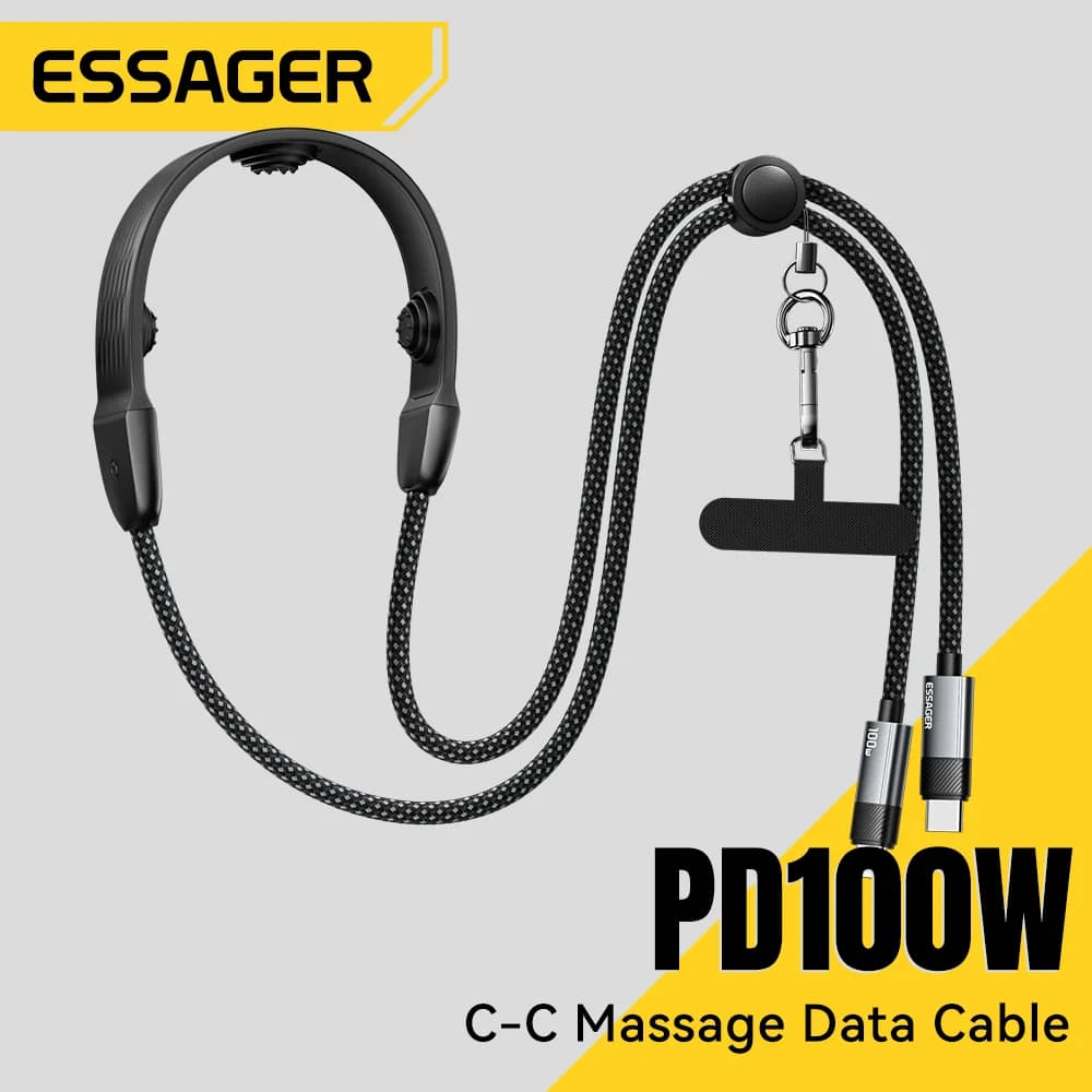 Kabel USB-C ke USB-C Pengecasan Pantas PD 100W