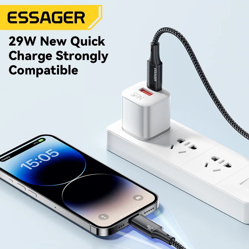 Kabel Data Pengecasan Pantas USB-C ke Lightning 29W
