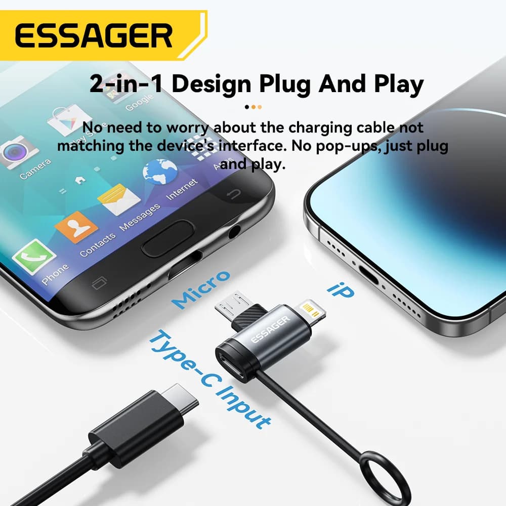 Adapter Lightning dan Micro USB 2-dalam-1