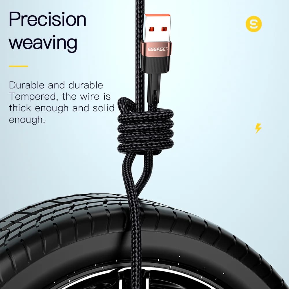 Kabel Pengecasan Pantas USB-C 100W, 7A
