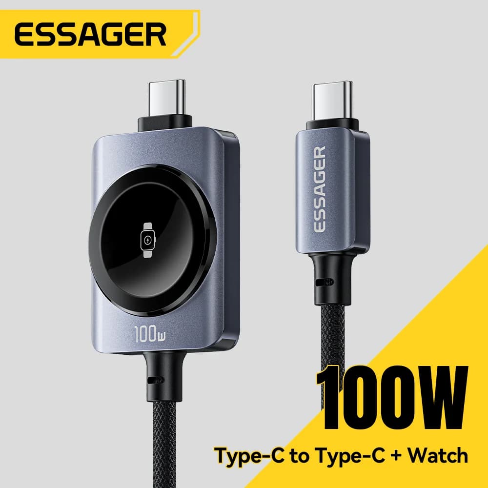 Kabel Pengecas Magnetik Jam Tangan & Telefon 2-dalam-1 100W