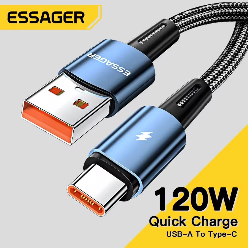 Kabel Pengecas Pantas USB-C 120W, 6A