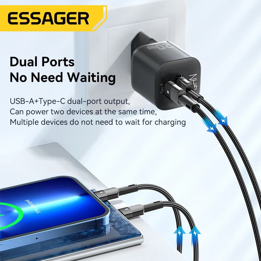 Pengecas Pantas USB-C PD GaN 20W