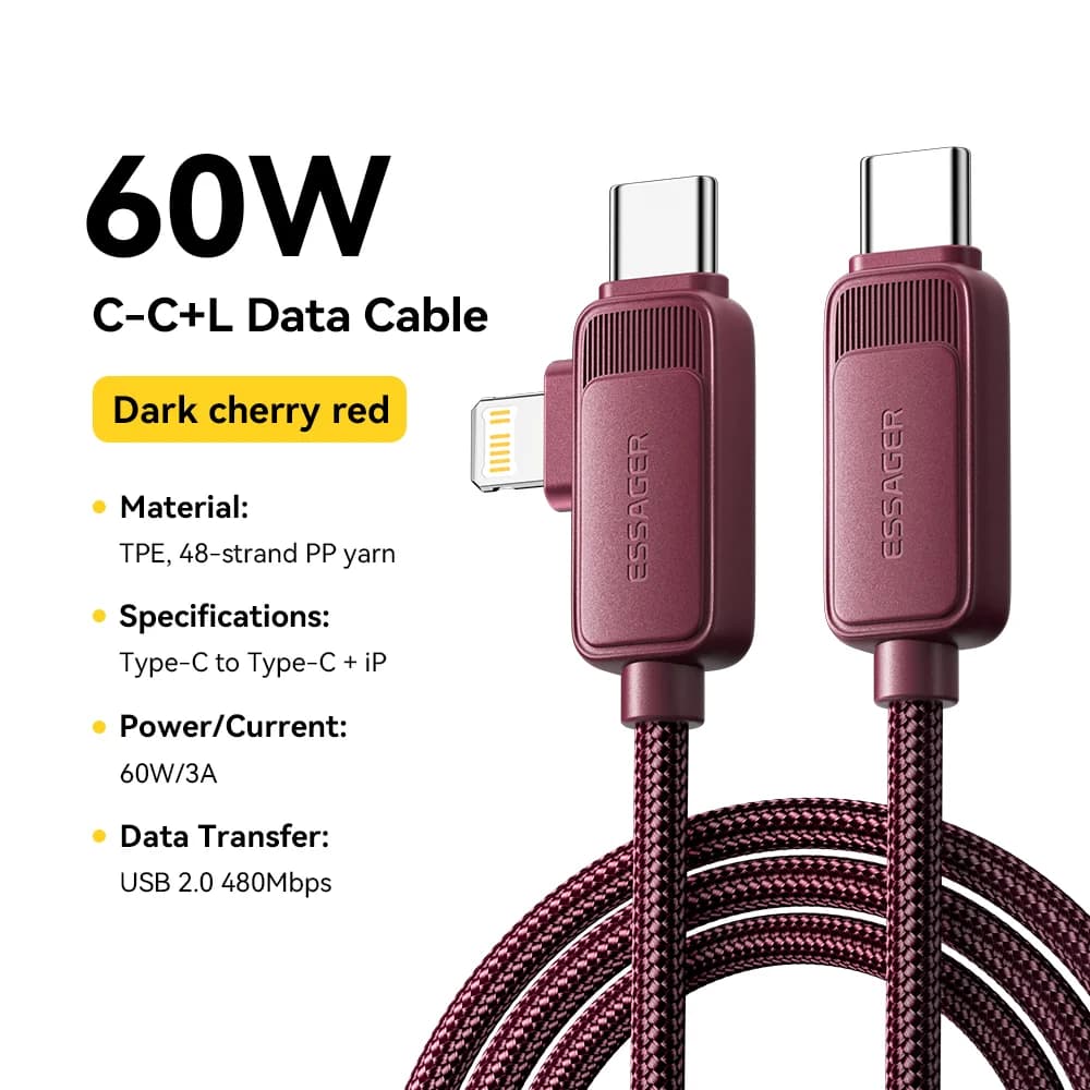 2-in-1 60W USB-C to Lightning Fast Charging Cable