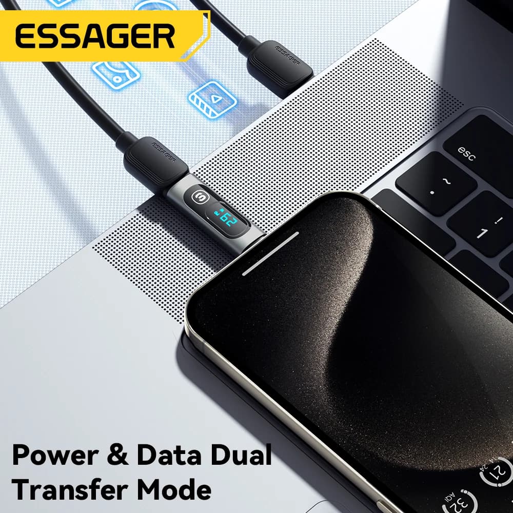 Penyesuai USB-C ke USB-C OTG dengan Paparan Digital