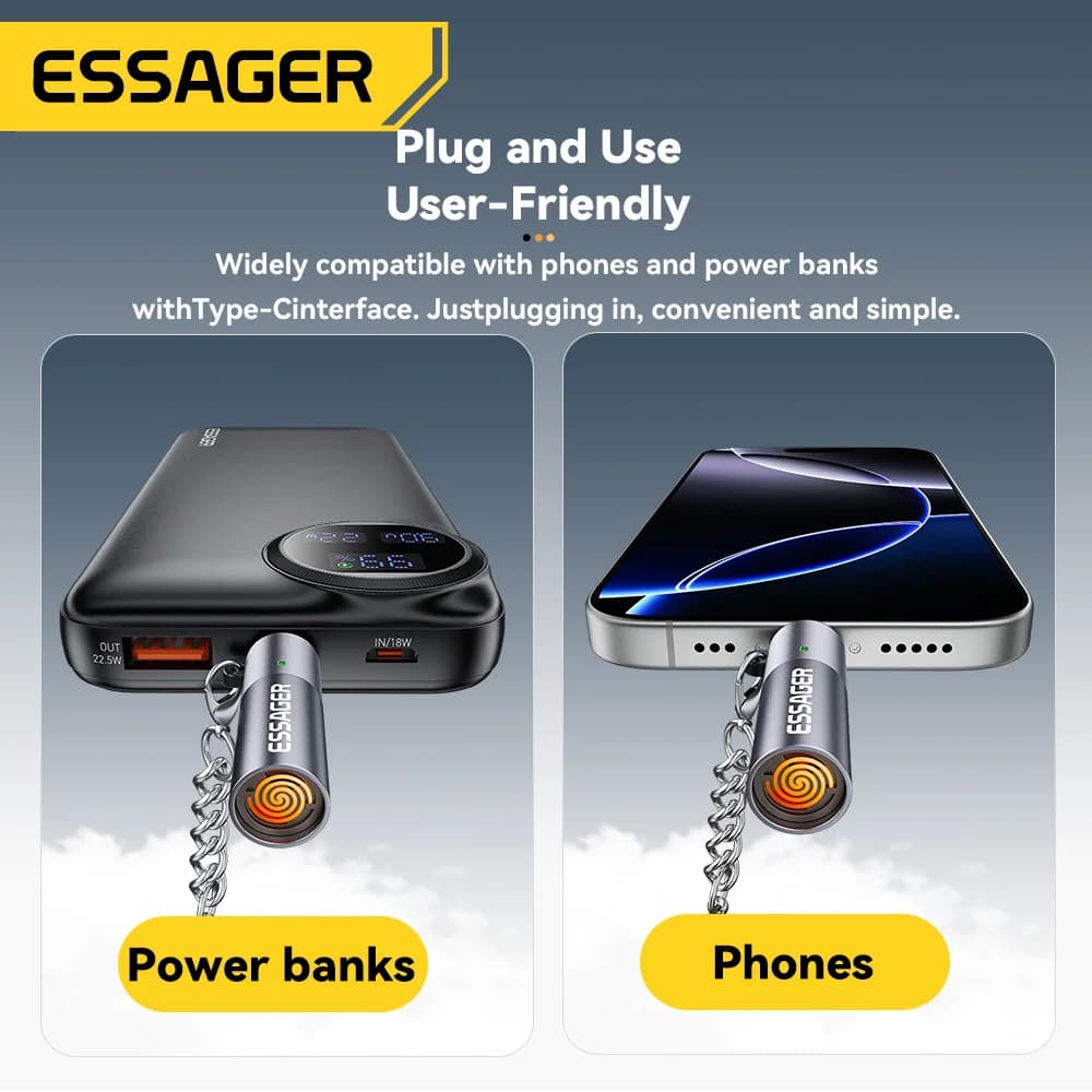 Pemancis Rokok Mini USB-C Wayar Tungsten