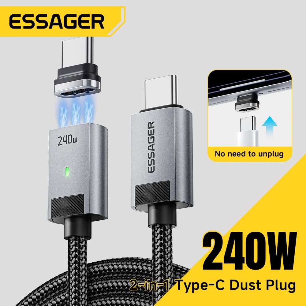Kabel Pengecas Magnetik USB-C ke USB-C 240W