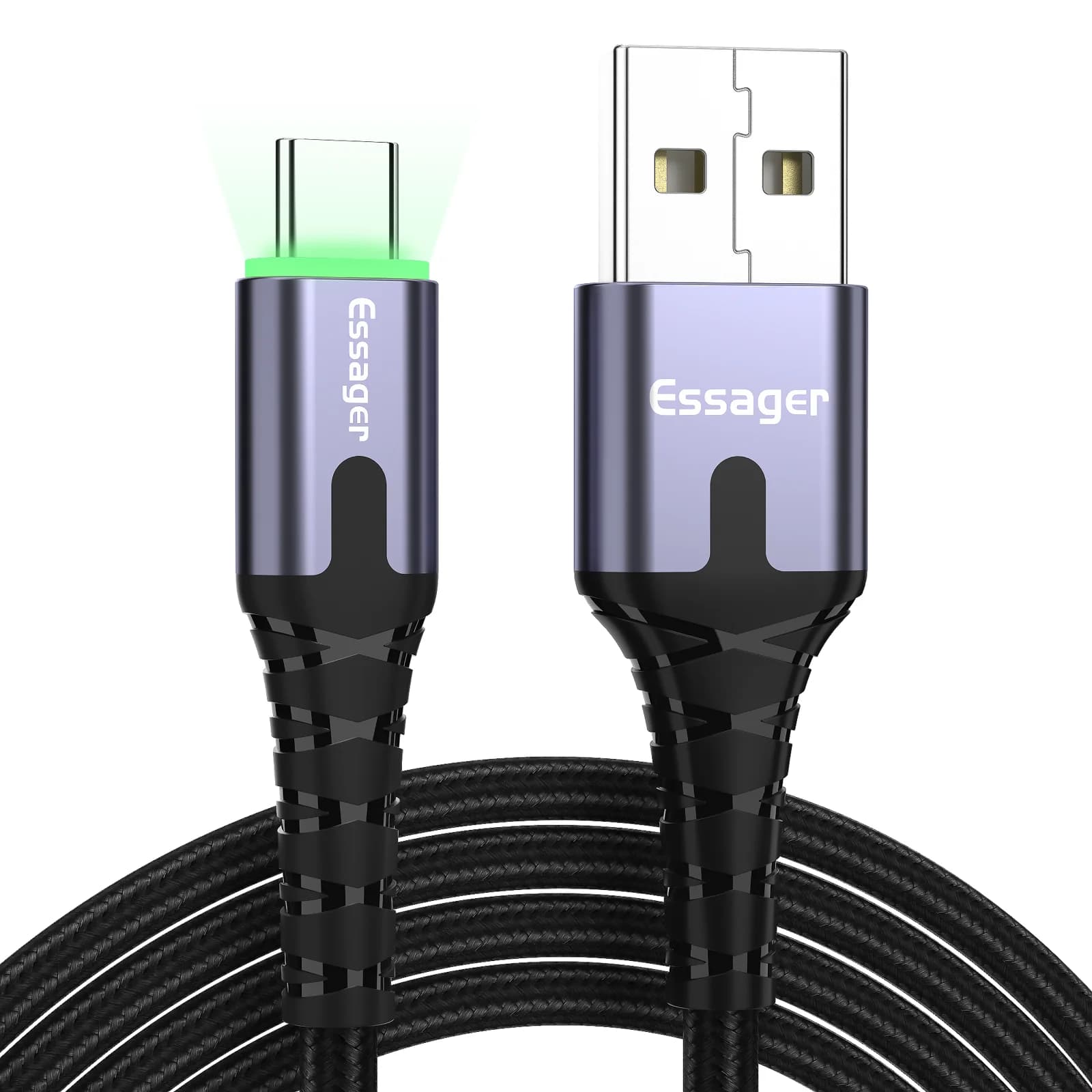 Kabel Pengecasan Pantas LED Micro USB, 2M/3M