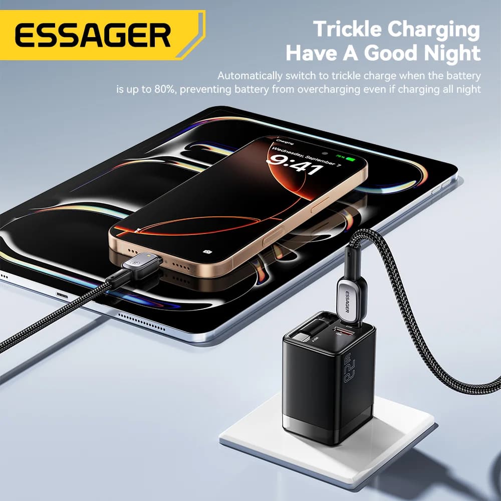 Kabel LED 100W USB-C ke USB-C, Pengecasan Pantas PD 5A