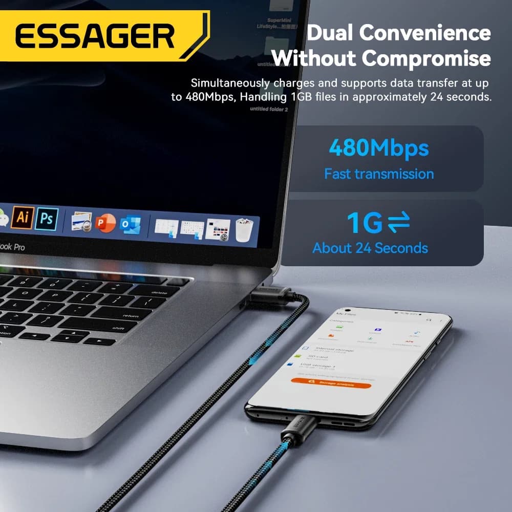 Kabel Data Pengecasan Pantas Micro USB 2A 3m