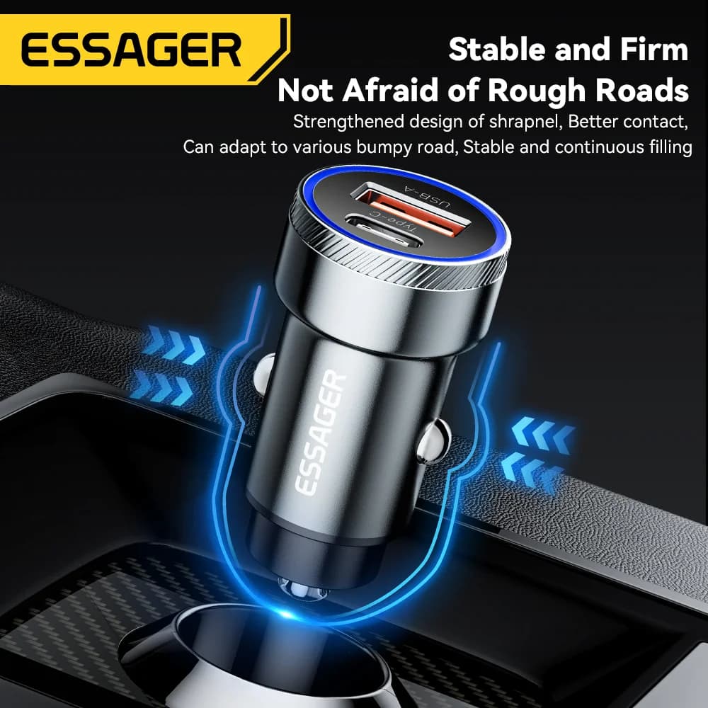 Pengecas Kereta USB-C 54W, Pengecasan Pantas 5A