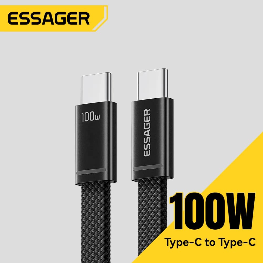 Kabel Pengecasan Pantas PD USB-C ke USB-C Nipis 100W