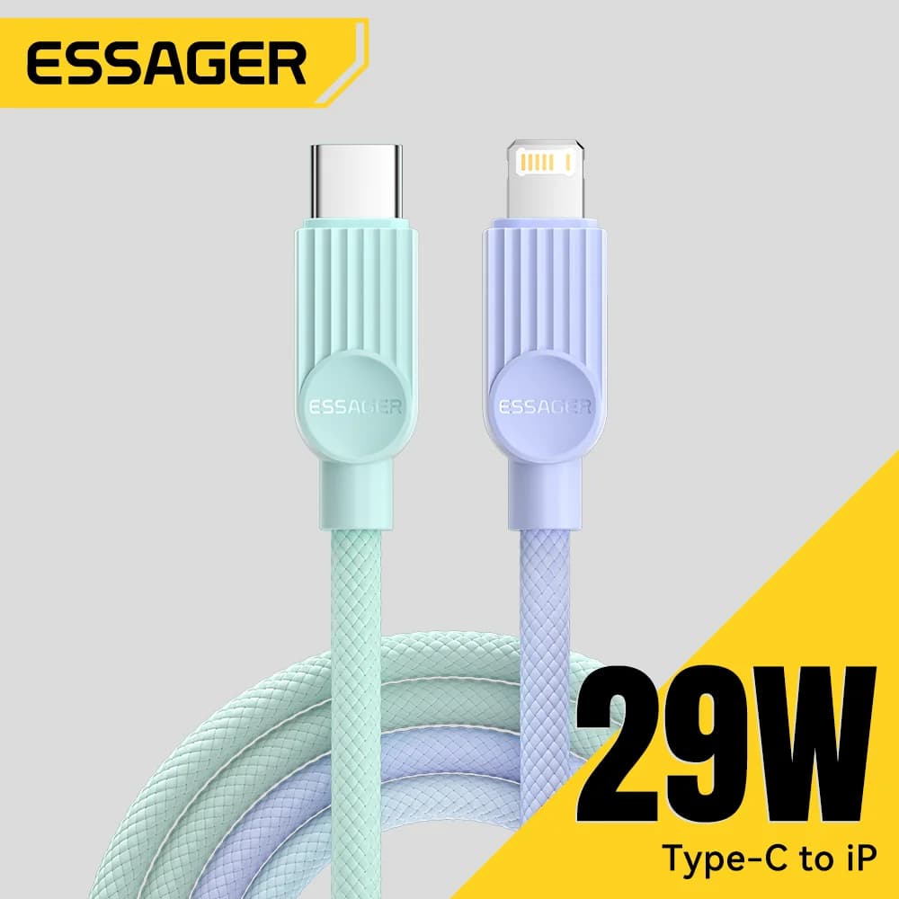 Kabel Pengecas Pantas USB-C ke Lightning Berwarna-warni