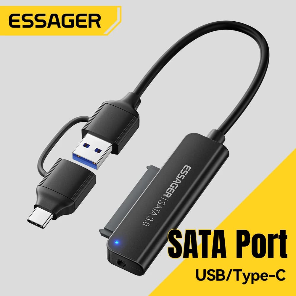 Penyesuai SATA ke USB 3.0/Type-C 2-dalam-1, 2.5"