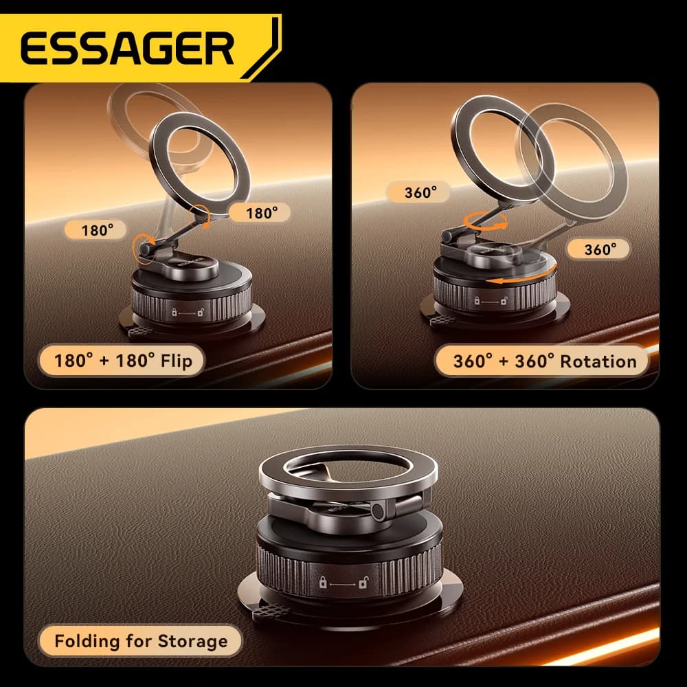 Pemegang Telefon Kereta Cup Sedut Magnetik Boleh Laras
