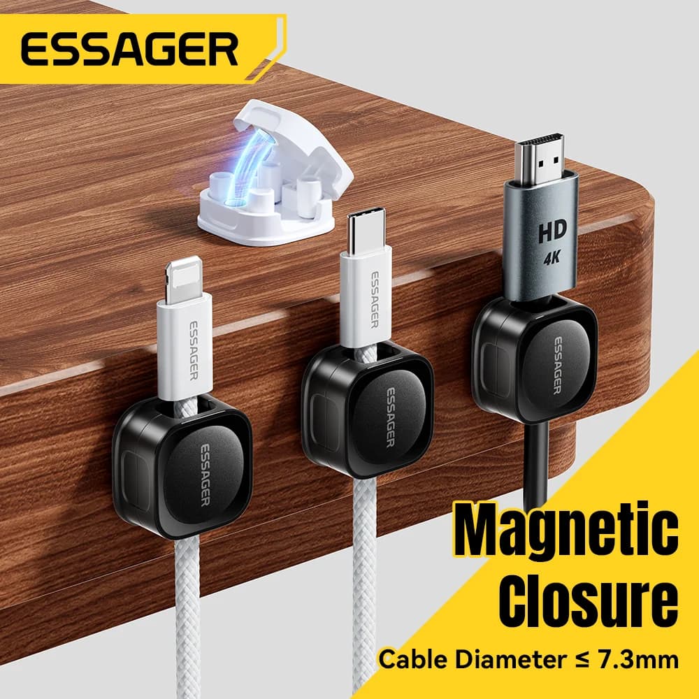 Klip Kabel Magnetik Boleh Laras untuk Penyusunan Meja