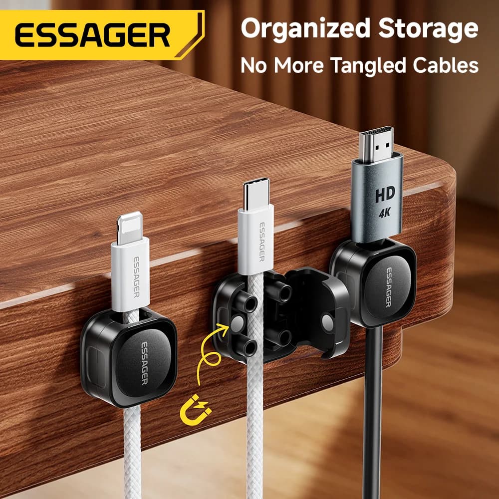 Klip Kabel Magnetik Boleh Laras untuk Penyusunan Meja