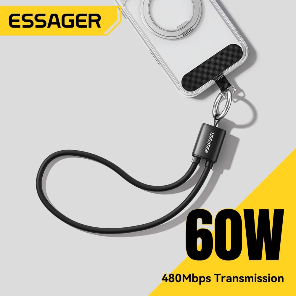 Kabel Tali Leher Pendek USB-C ke USB-C 60W