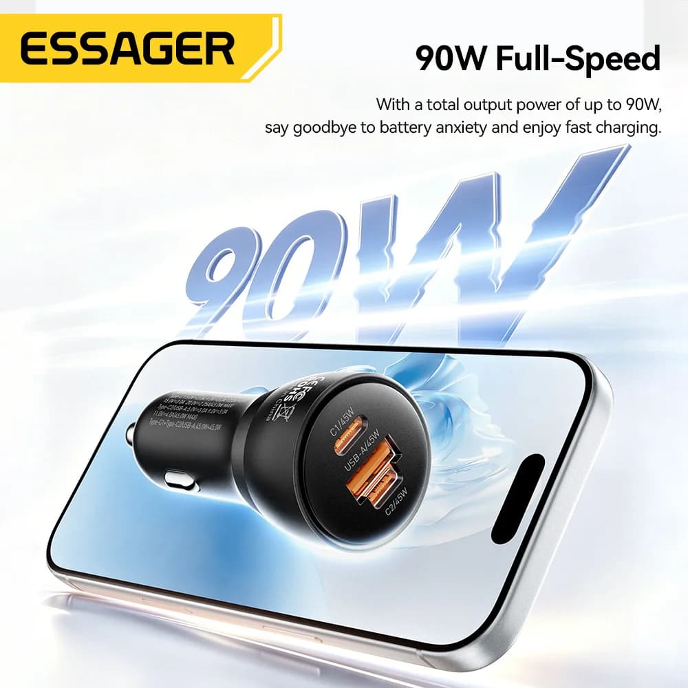 Pengecas Kereta Pantas USB Type-C PD 90W