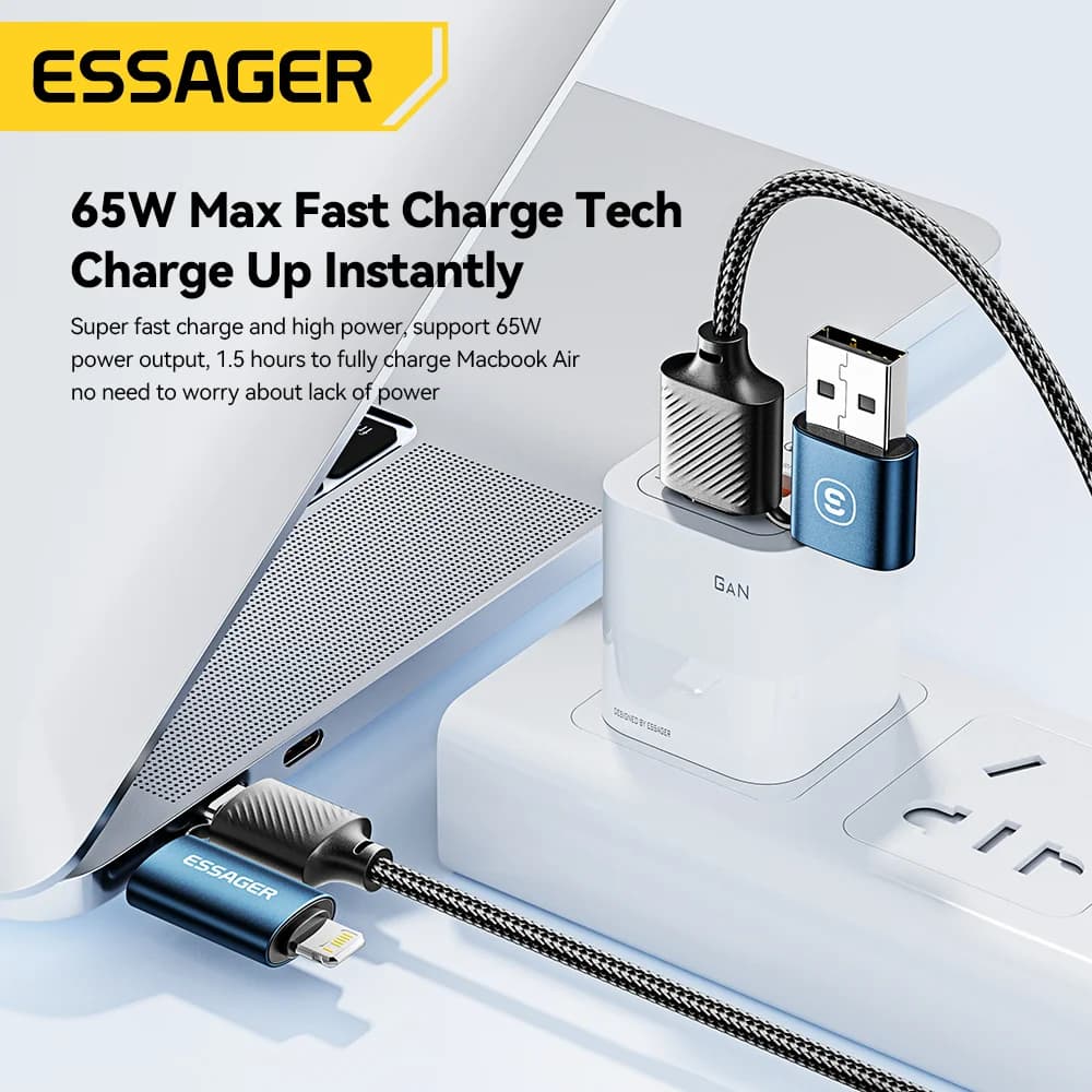 Kabel USB-C 4-dalam-1, Pengecasan Pantas PD 65W