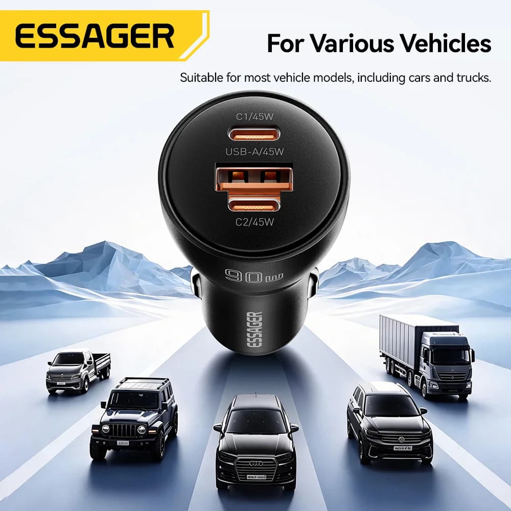 Pengecas Kereta Pantas USB Type-C PD 90W