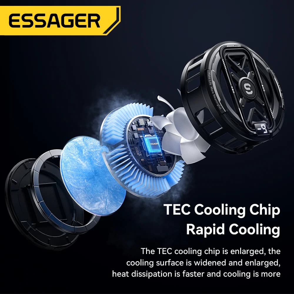 Penyejuk Telefon Radiator Paparan Digital Magnetik