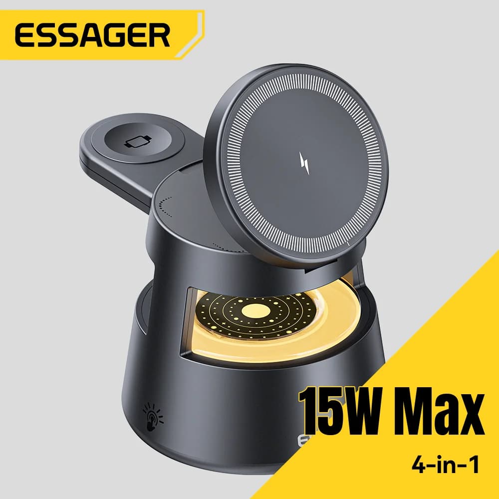 Stesen Pengecasan Wayarless Magnetik 4-dalam-1 15W