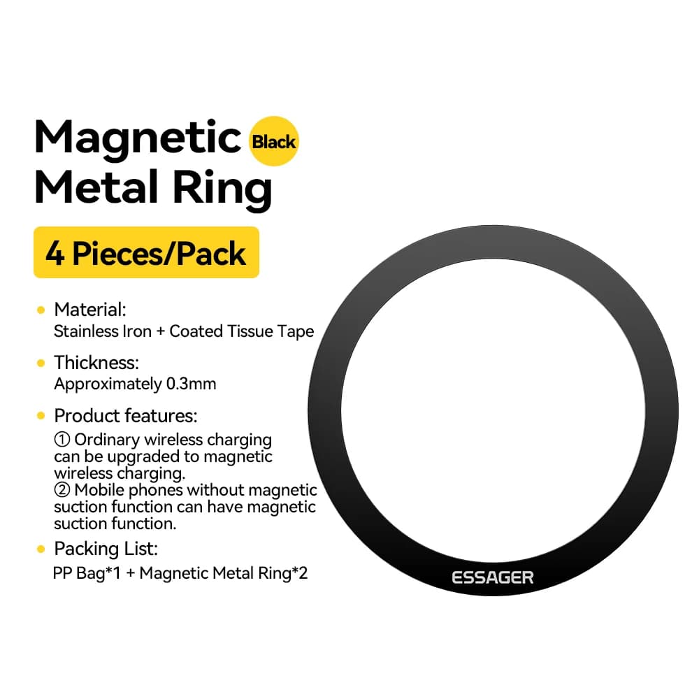 Cincin Logam Magnet Universal untuk Pengecasan Tanpa Wayar