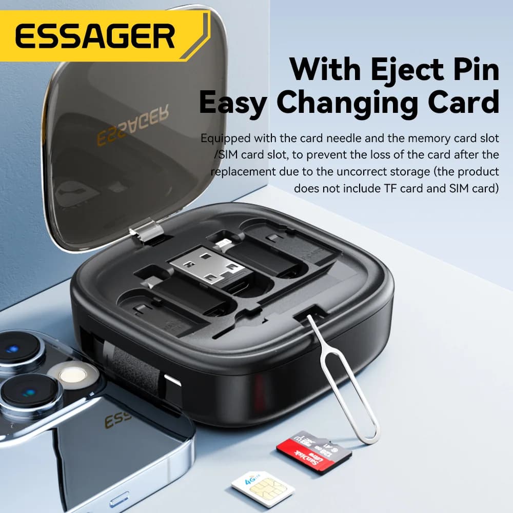 Set Kabel USB-C Pelbagai Fungsi 60W dengan Kotak Penyimpanan