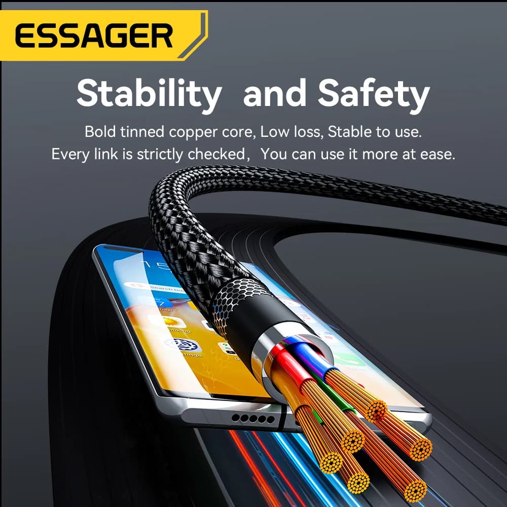 Kabel USB-C ke USB-C Sudut 90-Darjah 240W